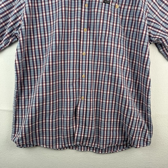 Vintage Polo Sport Ralph Lauren Men's XL Red Blue Plaid Cotton Camp Shirt - Picture 5 of 10